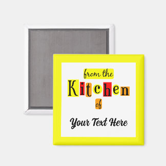 Från köket i Retro anpassad gul kant Magnet