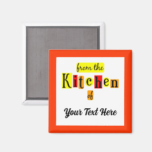 Från köket i Retro anpassad orange kant Magnet