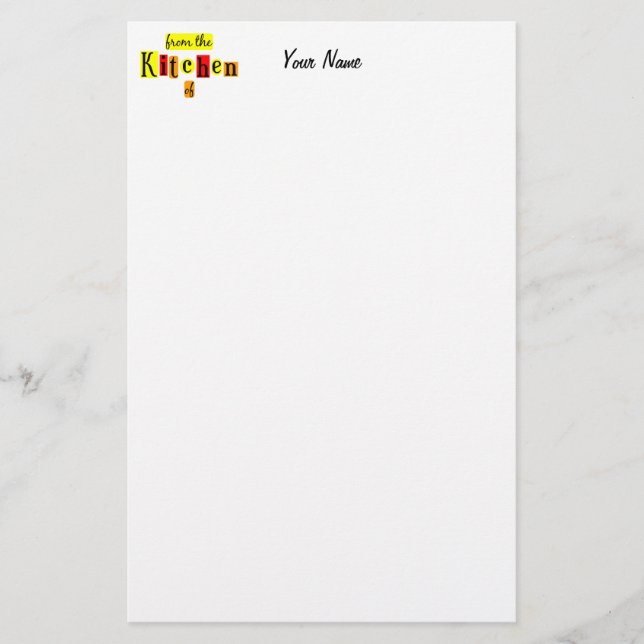 Från köket i Retro  Anpassningsbar Stationery Brevpapper (Framsida)