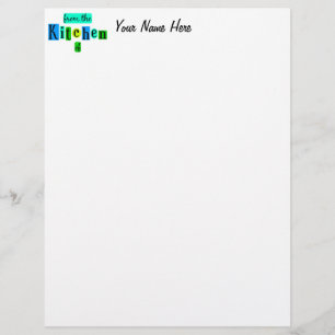 Från köket i Retro Blues Anpassningsbar Letterhead