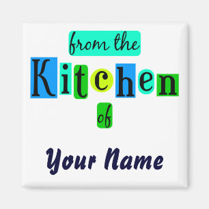 Från köket i Retro Blues Fridge Magnet