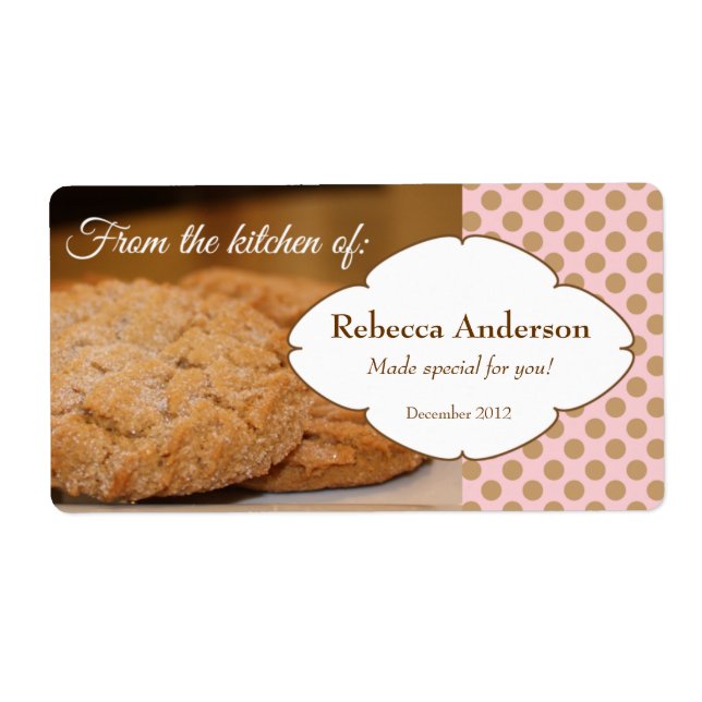 Från köket: med fotodekal för cookie fraktsedel (Framsidan)