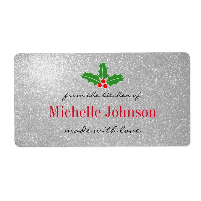 Från köket med glittrande juletiketter fraktsedel (Framsidan)