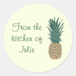 Från köket på ananas lock Stickers Runt Klistermärke