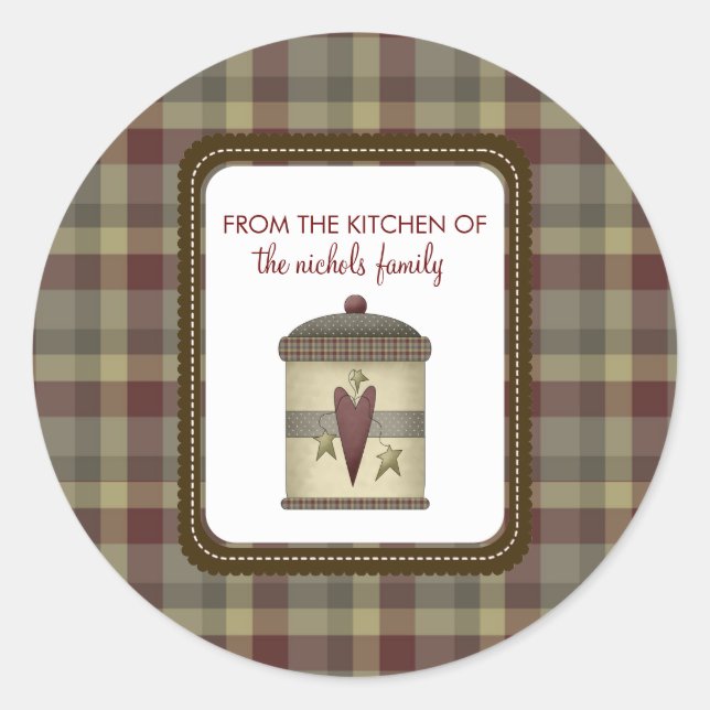 Från köket på påsar runt klistermärke (Framsida)