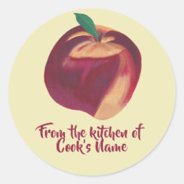 Från Köket på Personlig Peach Lid Sticker Runt Klistermärke