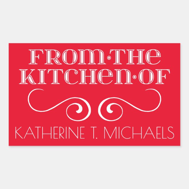 Från köket rektangulärt klistermärke (Framsida)