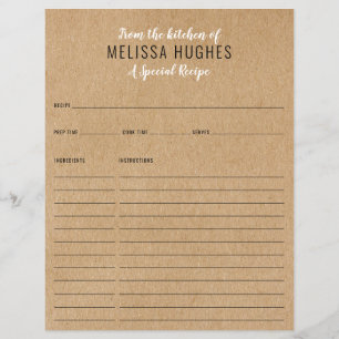 Från köket Rustic Kraft Receptkort