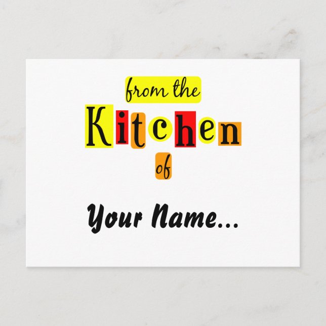 Från köket till det  receptkortet för Retro Vykort (Framsida)