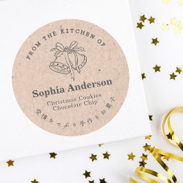 Från köket till jul Bell Kraft Rustic Runt Klistermärke