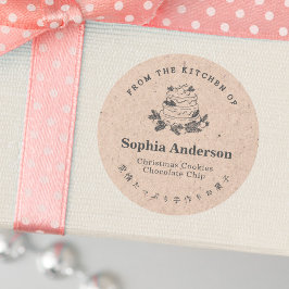 Från köket till julkummel Kraft Rustic Runt Klistermärke