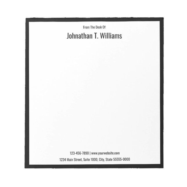 Från kontoret för svartvit handel i Namn Anteckningsblock (Framsida)