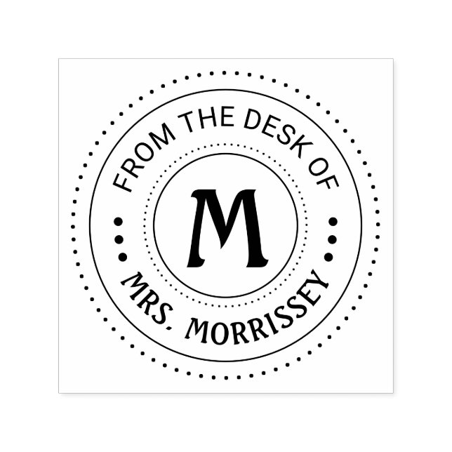 Från lärarens skrivbord monogram självfärgande stämpel (Design)