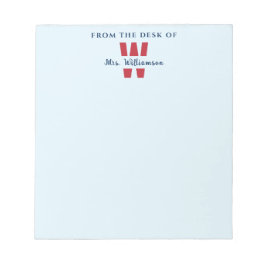 Från lärarskrivbordet, eget namn för Monogram Anteckningsblock