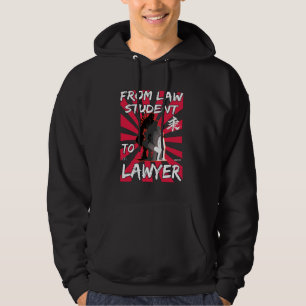 Från Law Student till Lawyer Funny Lawyer Design Hoodie