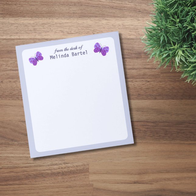Från Lila Butterflies Anteckningsblock (Purple butterflies notepad.)
