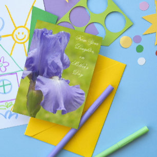 Från Lila Iris Blommigt Mors dag Kort