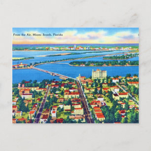 Från Luft Miami Beach & Biscayne Bay, Florida Vykort