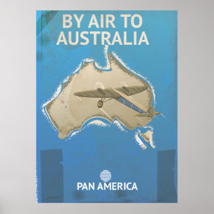 Från Luft till Australien poster Vintage resor