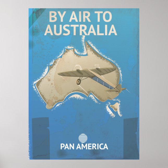 Från Luft till Australien poster Vintage resor (Framsidan)