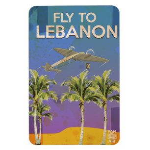 Från Luft till Libanon Vintage resor poster Magnet