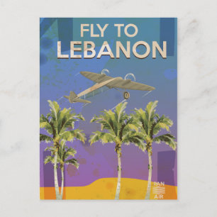 Från Luft till Libanon Vintage resor poster Vykort