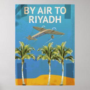 från Luft till Riyadh Vintage resor poster