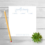 "Från Mamma of" Note till School, Blue Antecknings Anteckningsblock<br><div class="desc">De här anteckningsblocken gör en perfekt eller ett tillägg till ditt skrivbord. Anpassa anteckningsblocket med dina barns namn och din kontaktinformation i grund. Använda funktionen Anpassa om du vill ändra teckensnitt eller layout för texten.</div>