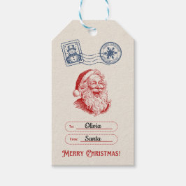 Från märkrn för julklappar presentetikett