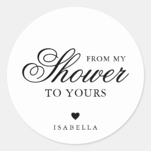 Från Min Bröllopsdusch Till Din Elegant Bröllopsdu Runt Klistermärke