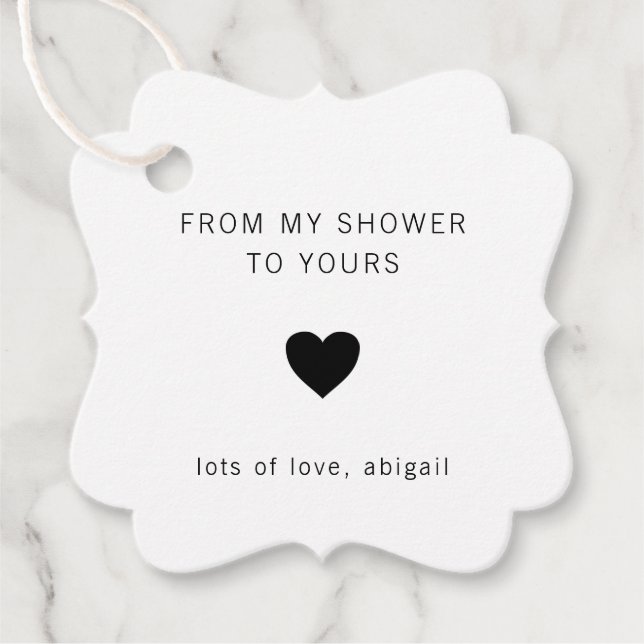 Från Min Bröllopsdusch Till Din Moderna Bröllopsfe Gåvor Etiketter (Framsida)