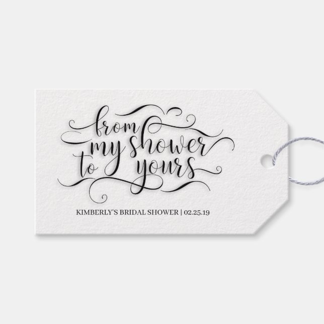 Från Min Dusch Till Din - Bröllopsdusch Presentetikett (Framsidan (Horisontell))