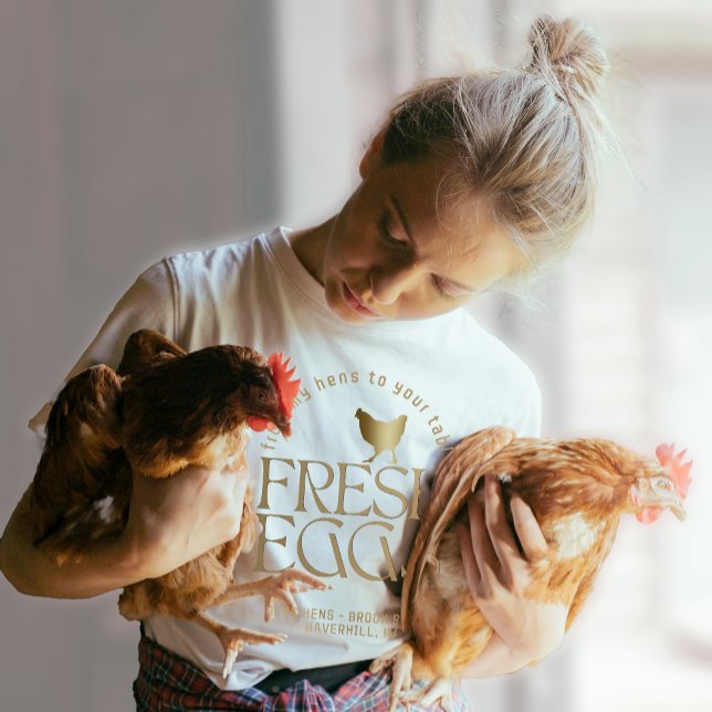 FRÅN MIN HÖNS TILL DIN BORD Fresh Eggs Chicken Gul T Shirt (Skapare uppladdad)