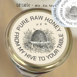 Från min höva till din Bord Vintage Skep Honung Lo Runt Klistermärke<br><div class="desc">Den här söt vintagen med redigerbar text fungerar vackert som en Burk Cap-Logotyp för honung Burk lids.</div>