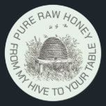 Från min höva till din Bord Vintage Skep Honung Lo Runt Klistermärke<br><div class="desc">Den här söt vintagen med redigerbar text fungerar vackert som en Burk Cap-Logotyp för honung Burk lids.</div>