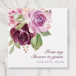 Från min skugga till Möhippan Plum Blommigt Gåvor Etiketter