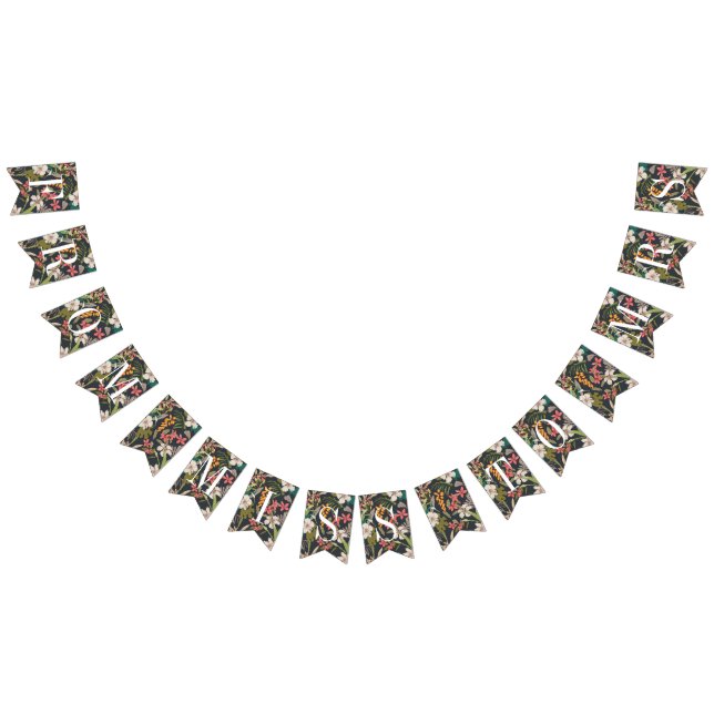 Från miss till mrs Banner Bunting Navy Tropical Vimplar (Alla)