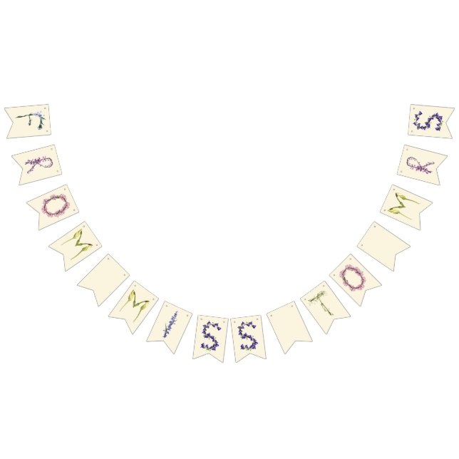 Från miss till Mrs. boho blommigt Vimplar (Alla)