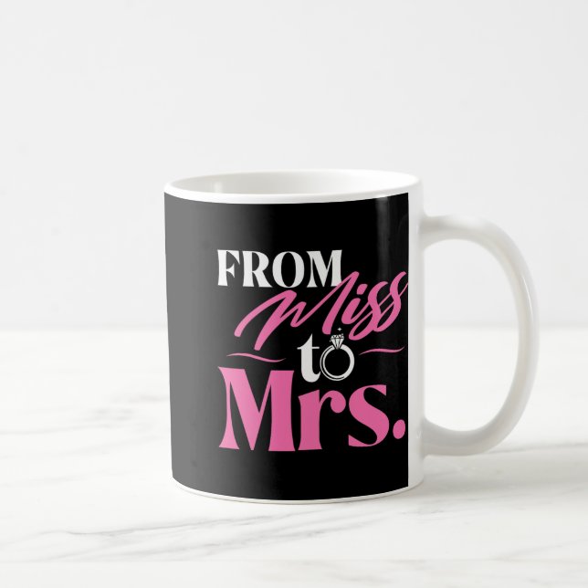Från miss till Mrs. - Married Bride Bachelorette P Kaffemugg (Höger)