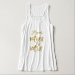 Från Miss till mrs Möhippa Party guldolja Linne Med Racerback<br><div class="desc">Från Miss till Mrs Möhippa Gold Foil Script White T-Shirt för en modern och Elegant Möhippa.</div>