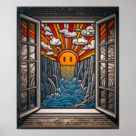 Från mitt fönster: Solnedgång och klipp 2 Poster