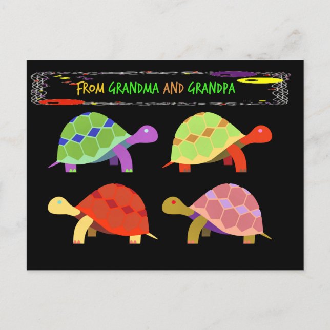 Från mormor och farfar, bara för barnbarn vykort (Framsida)