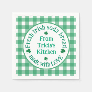 Från NAME Köket med Kärlek Irländsk Grön Randig Pappersservett