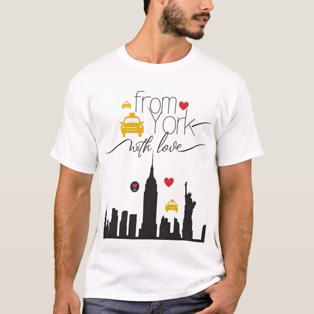 Från New York, med Kärlek - Classic Black Edition T Shirt (Framsida)