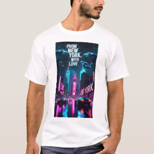 Från New York, med Kärlek Manhattan Nights GlamouR T Shirt