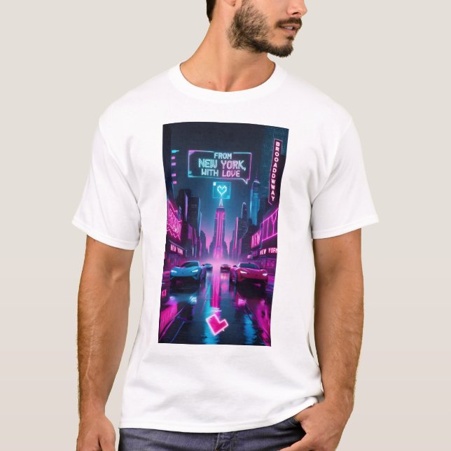 Från New York, med Kärlek Neon Dreams T Shirt (Framsida)