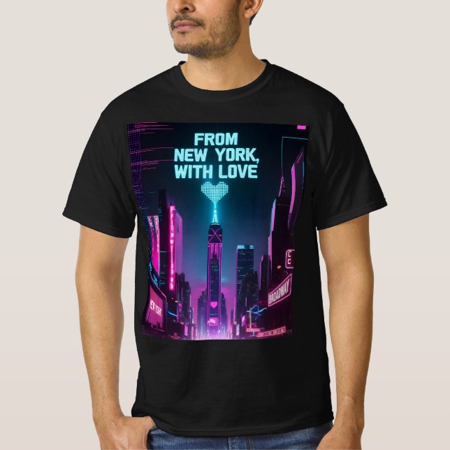 Från New York, med Kärlek - Skyline Mood T Shirt (Framsida)