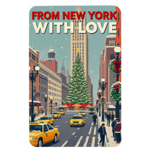 Från New York med Kärlek Vintage Retro-jul Magnet