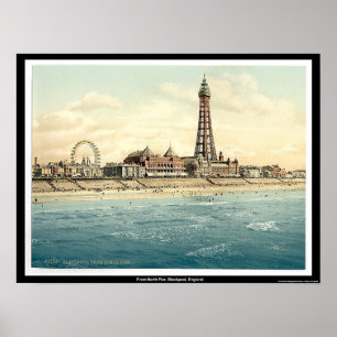 Från North Pier, Blackpool, England Poster