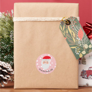Från North Pole Santa Classic Round Sticker Runt Klistermärke
